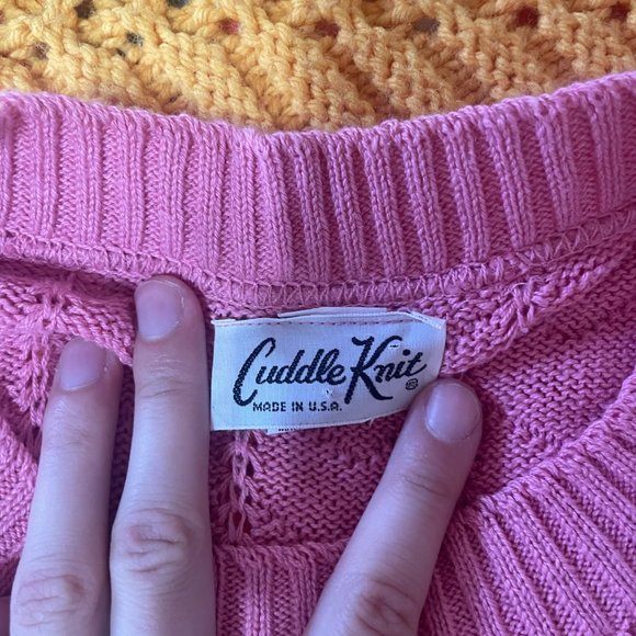 80s Cuddle knit made-in-the-USA pink shirt! - Picture 11 of 14